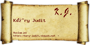 Kéry Judit névjegykártya